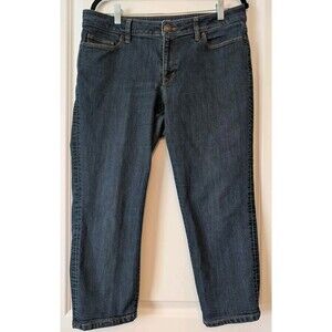 Ann Taylor LOFT Mid Rise Curvy Crop Jeans Medium Wash 23” Inseam Size 31/12